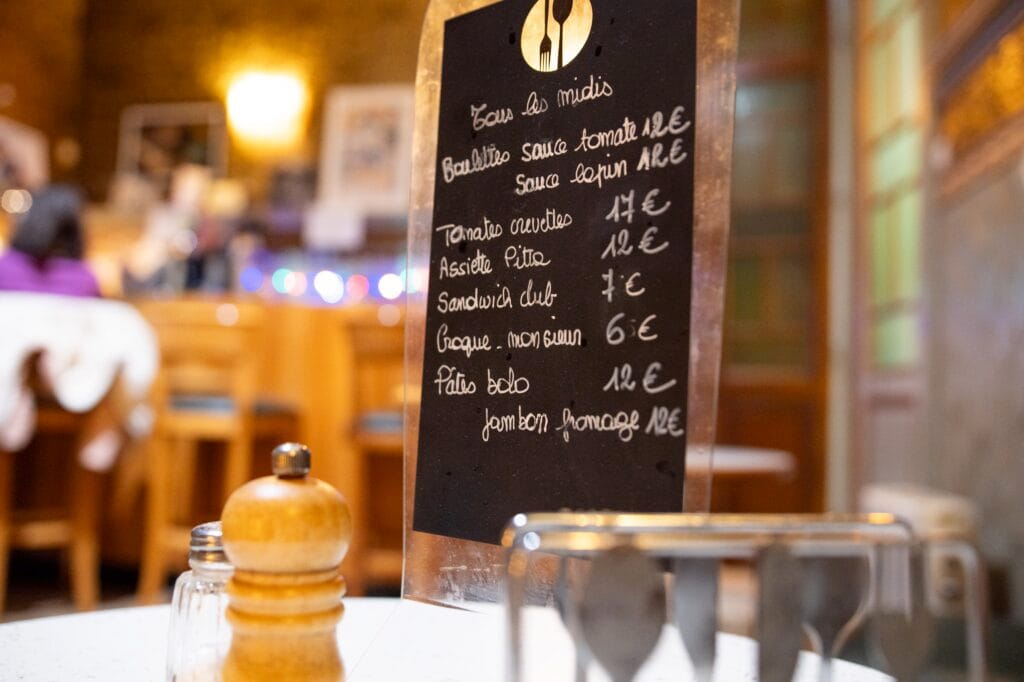 Le menu de la Maison de la Presse